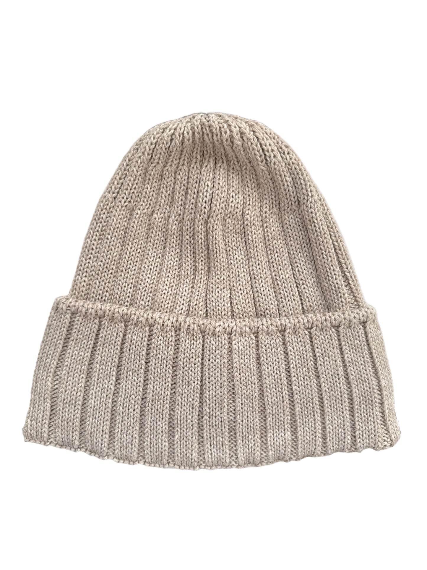 Cappello in maglia a coste Beige