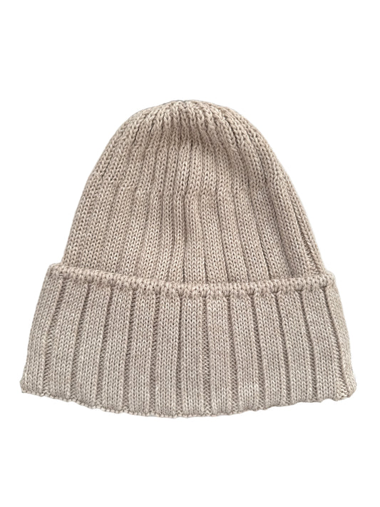 Cappello in maglia a coste Beige