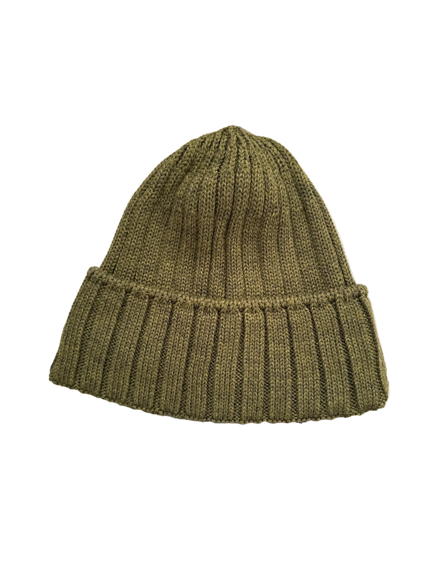 Cappello in maglia a coste Verde